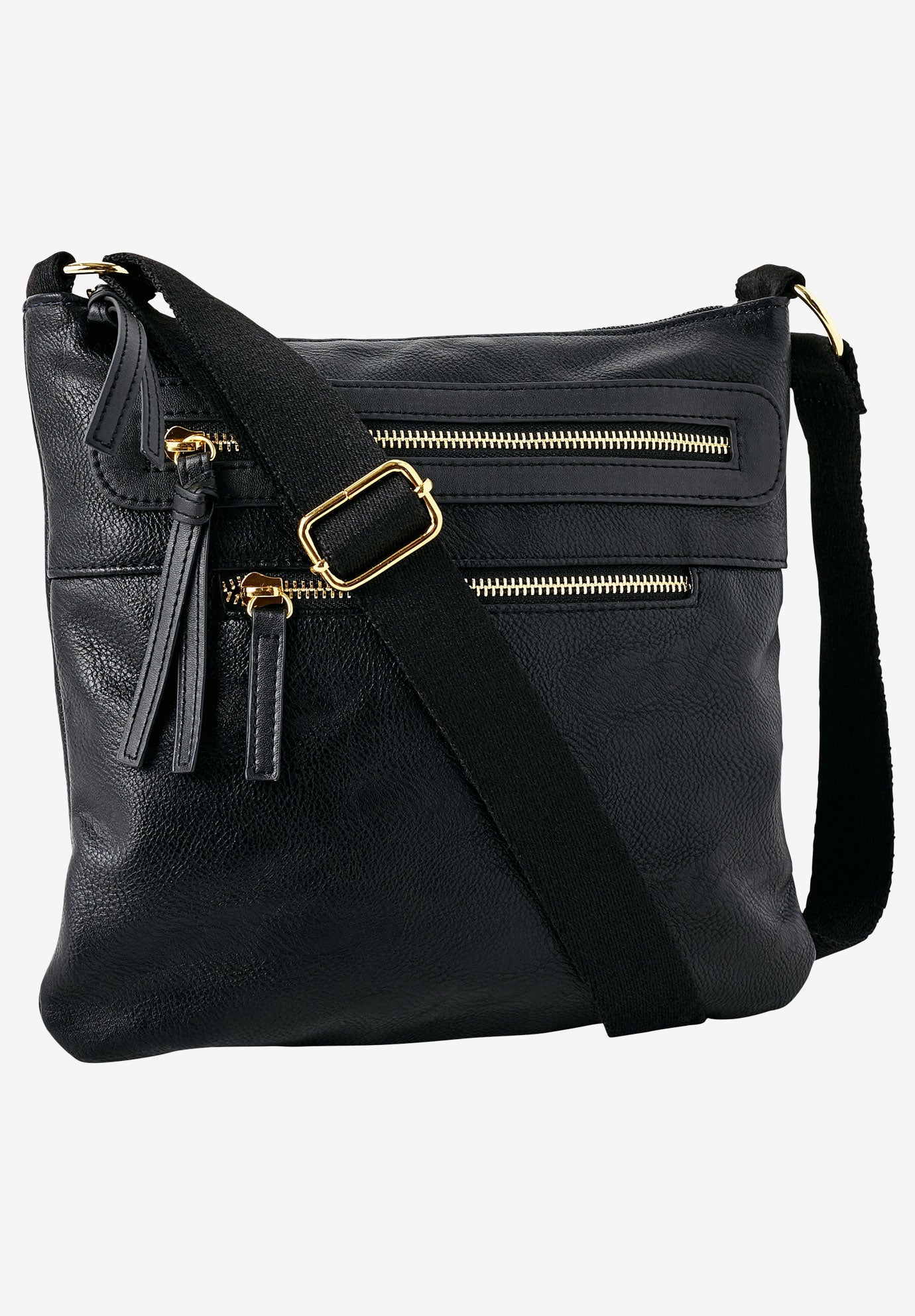 leather zipper crossbody bag