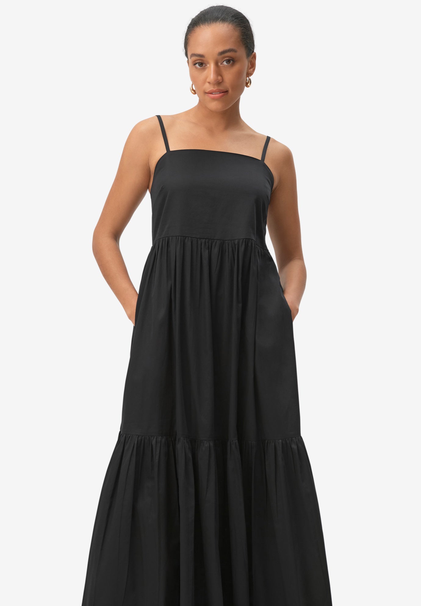 tiered maxi gown