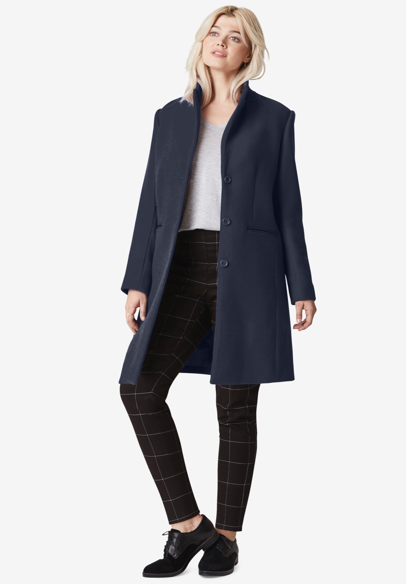 Malin WoolBlend Coat by ellos® Plus Size Wool Coats Woman Within