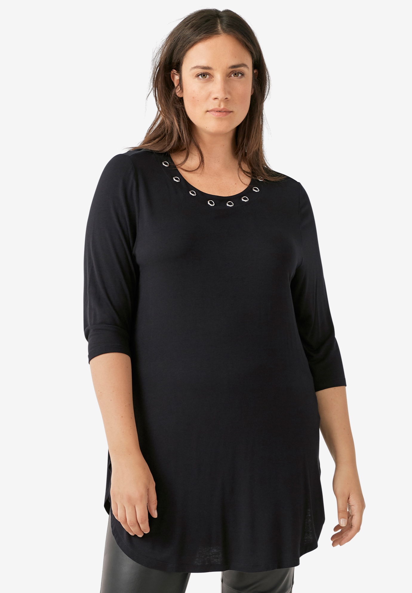 Grommet Trim Tunic | Woman Within