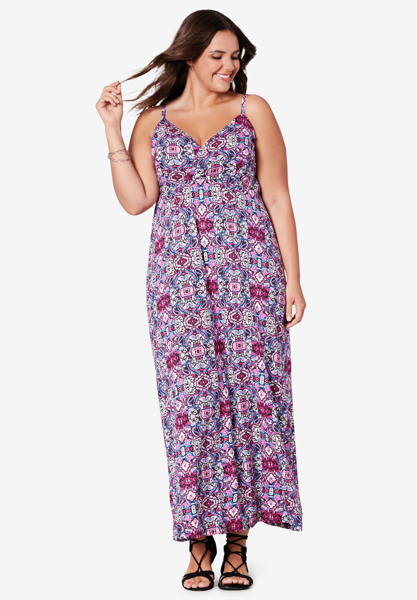 Knit Surplice Maxi Dress | Woman Within