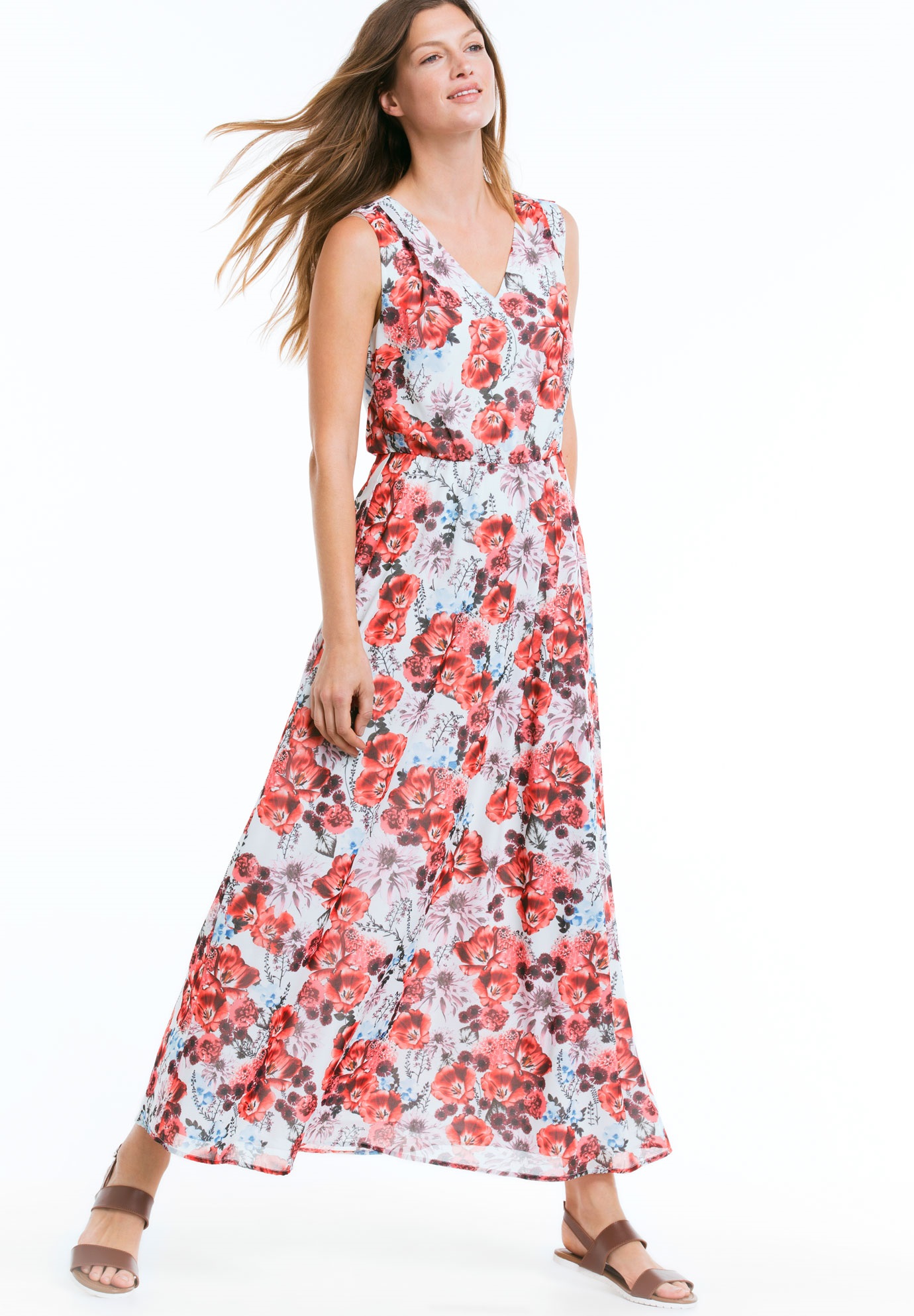 Sleeveless Printed Maxi Dress by ellos®| Plus Size Dresses | Woman Within