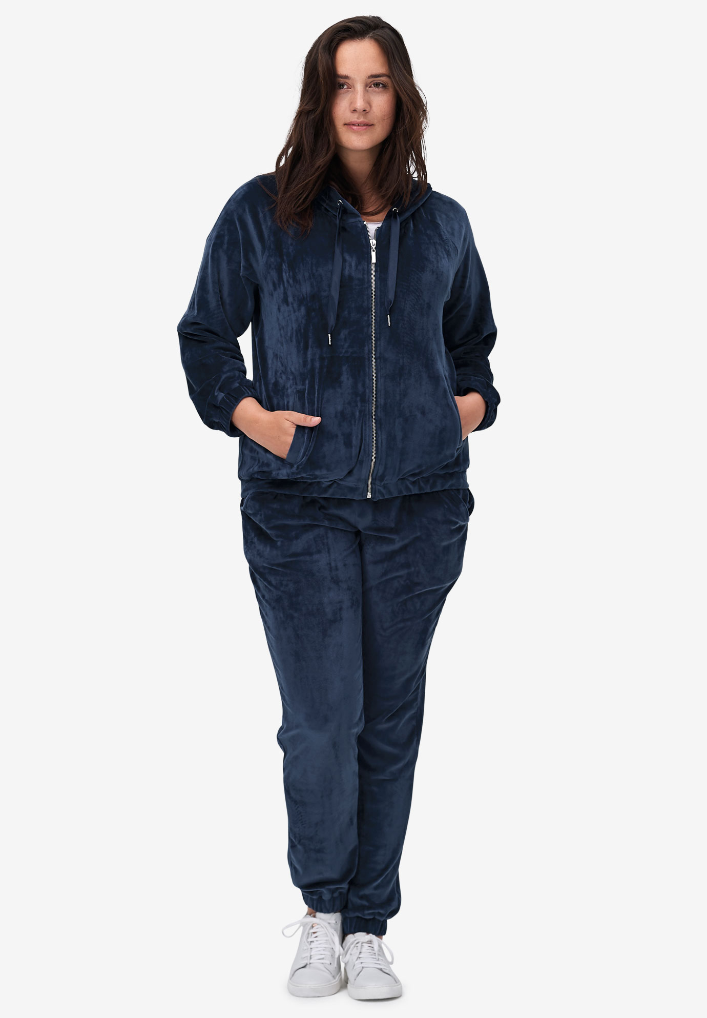 YUNY Women Mid-Long Warm Zip Up Hoode Velvet Relaxed Outwear Jacket Pattern1 XS 