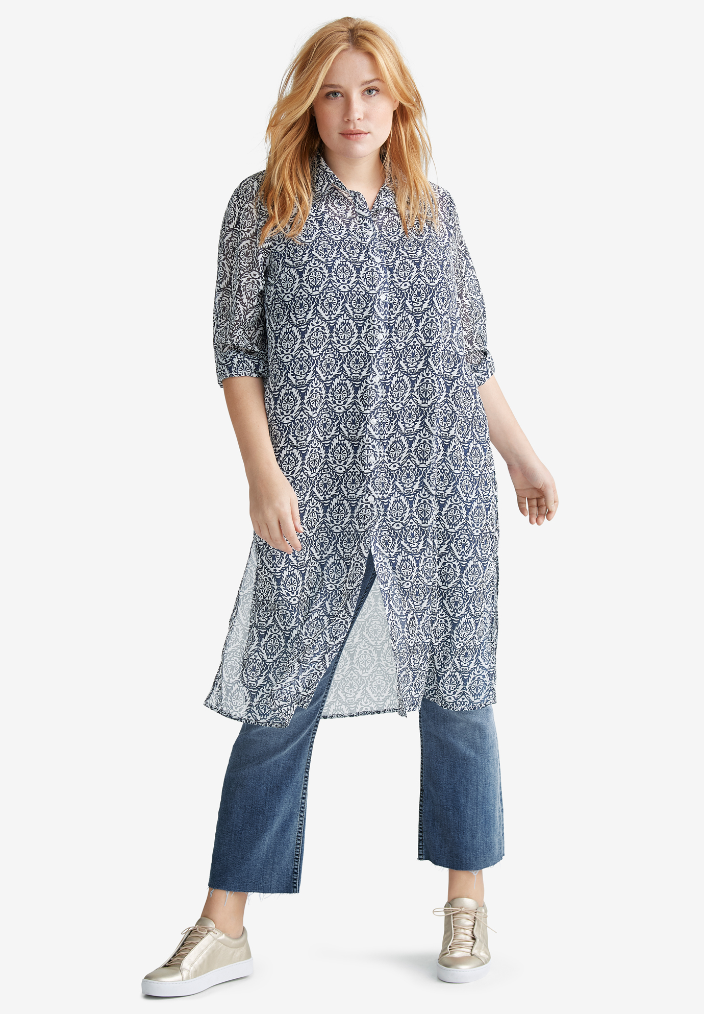 Sheer Long Tunic by ellos® | Woman Within