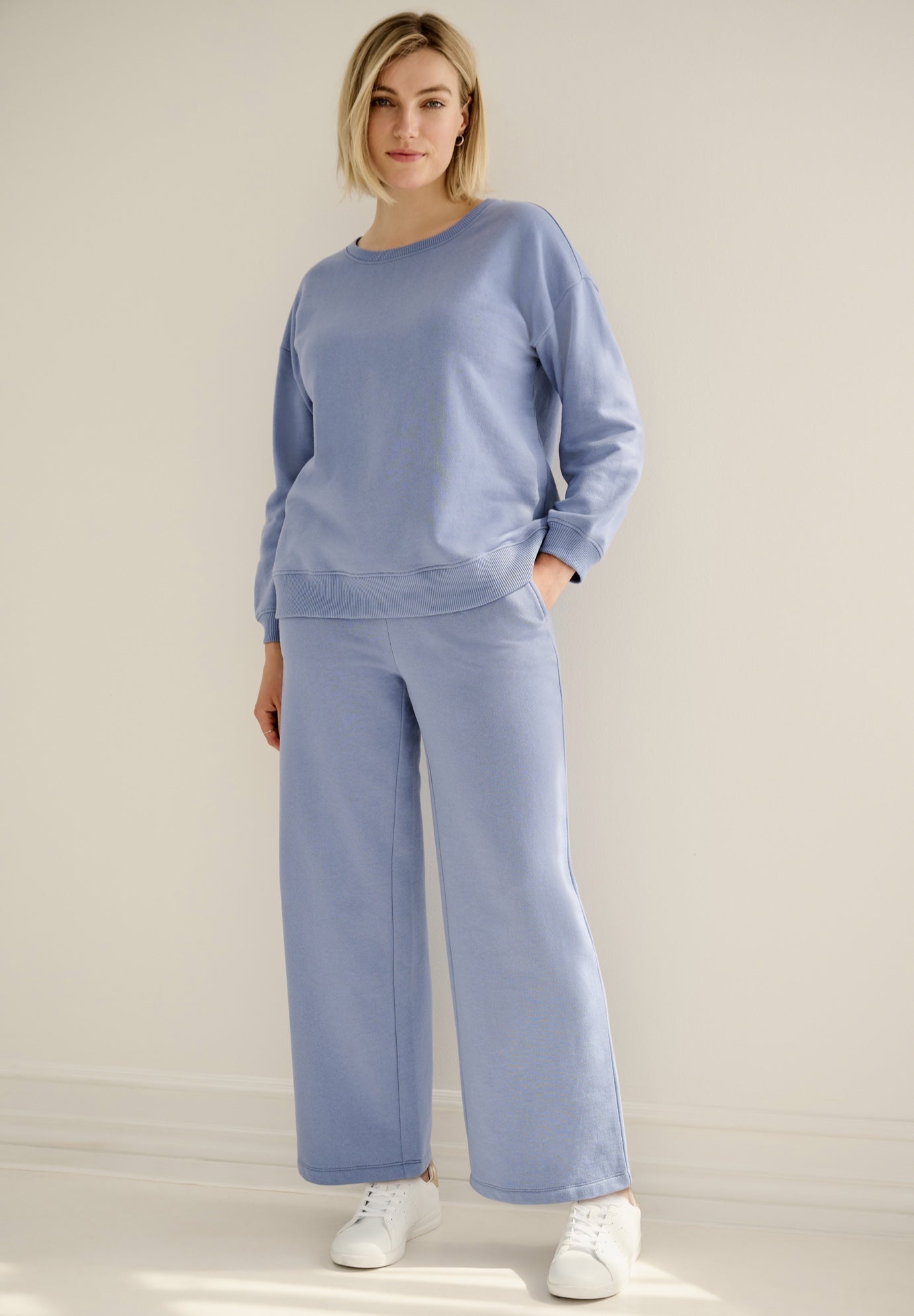Ellos Plus Size Boxy Fleece Sweatshirt