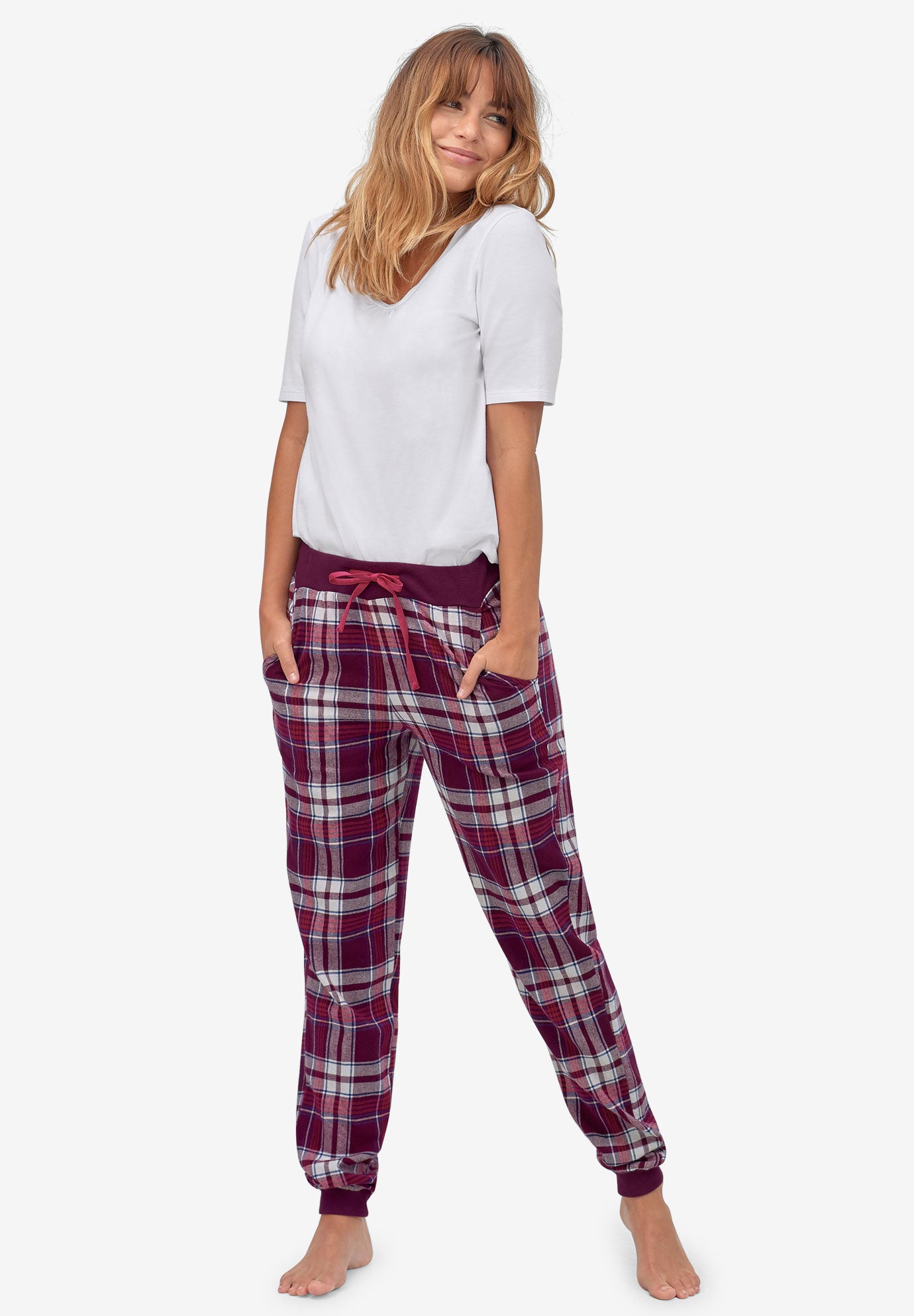 Cuffed flannel pajama pants online