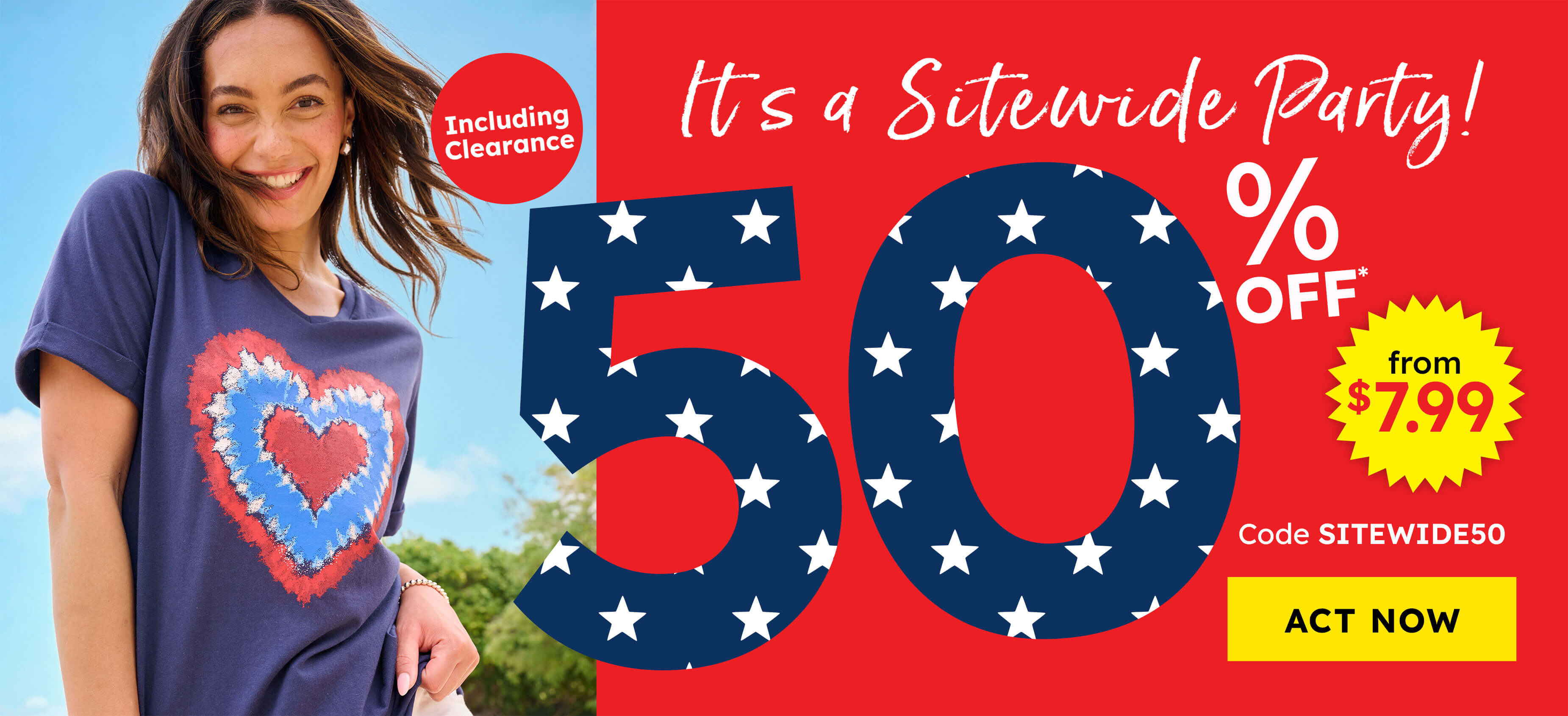 its sitewide party 50% off - Shop Now