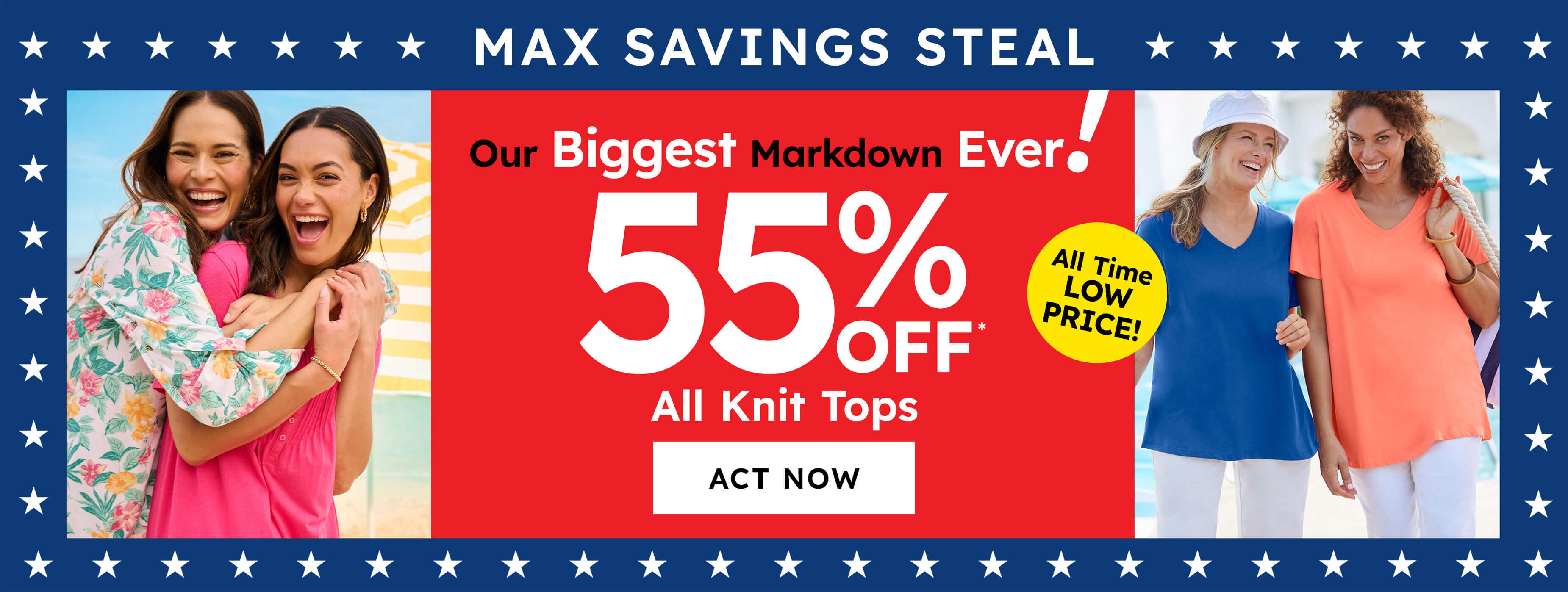 max steal sale 55% off on all knit tops- Shop Now