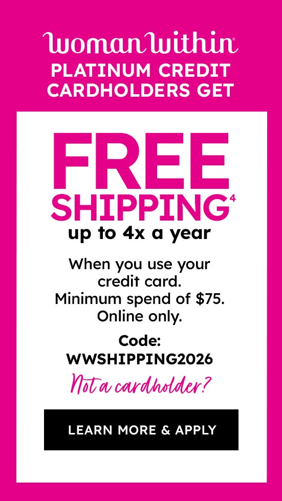 Free shipping with woman within platinum credit card