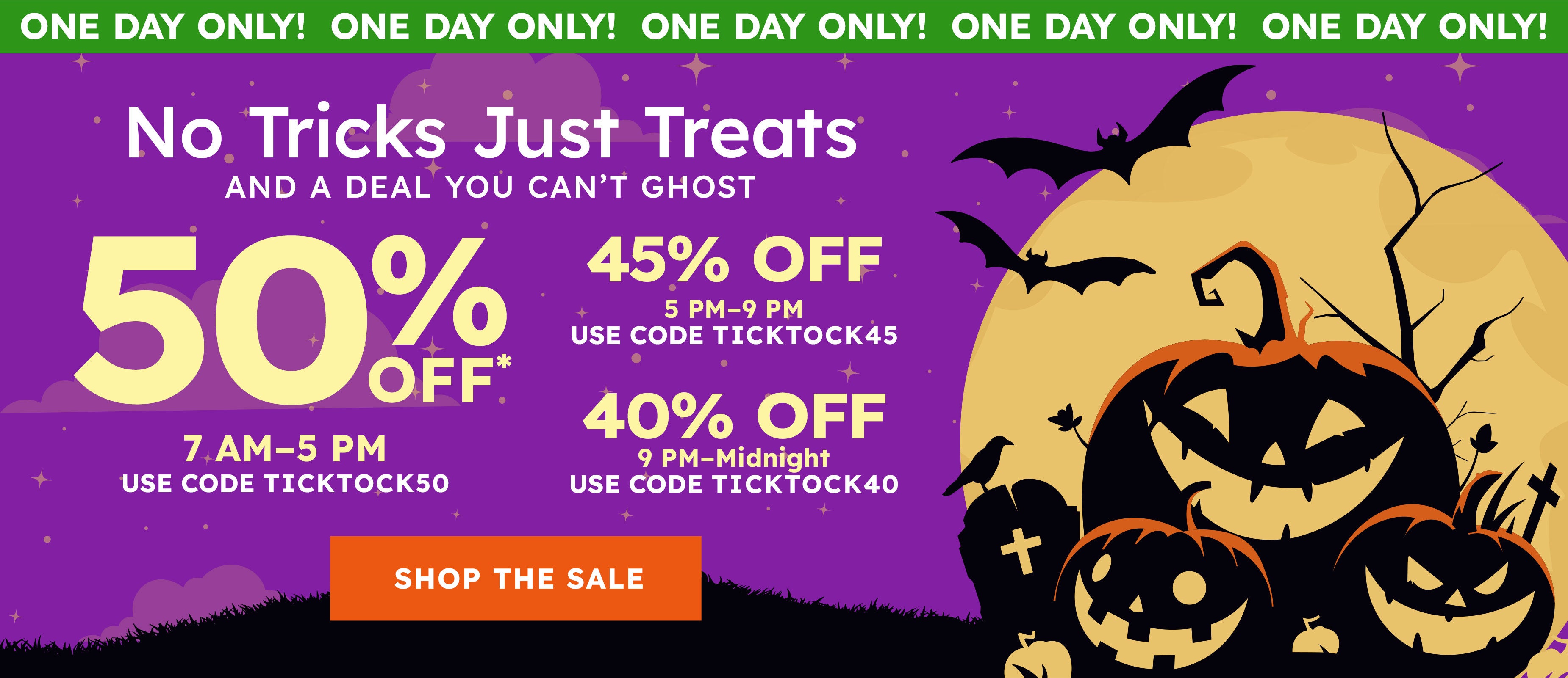 no tricks just treats ticktock shop the sale