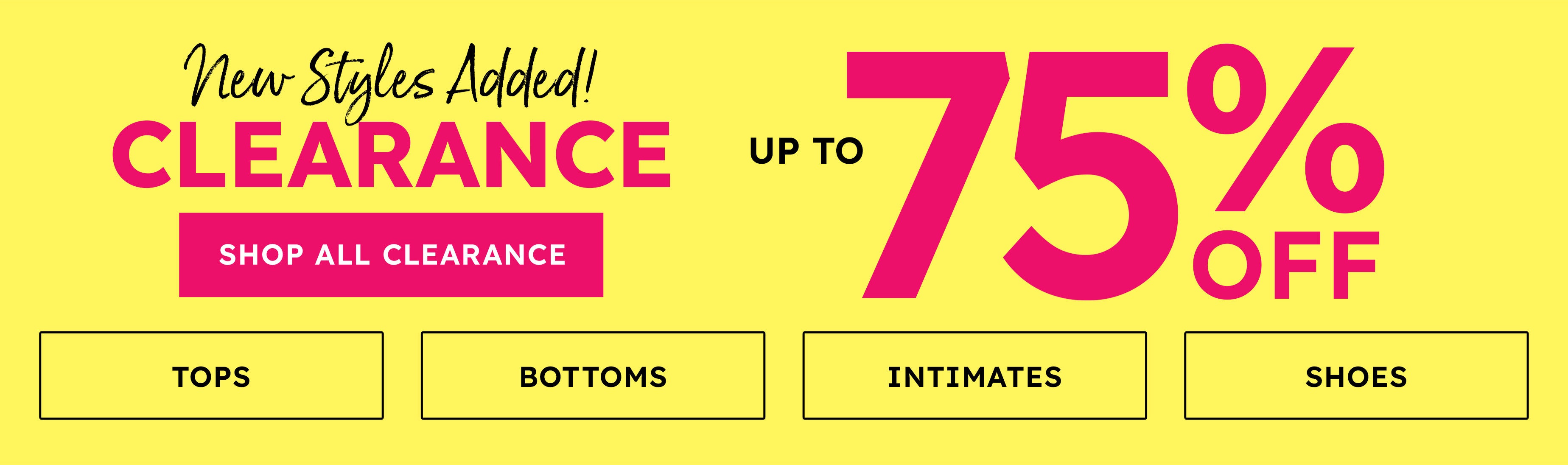 clearance sale shop NOW