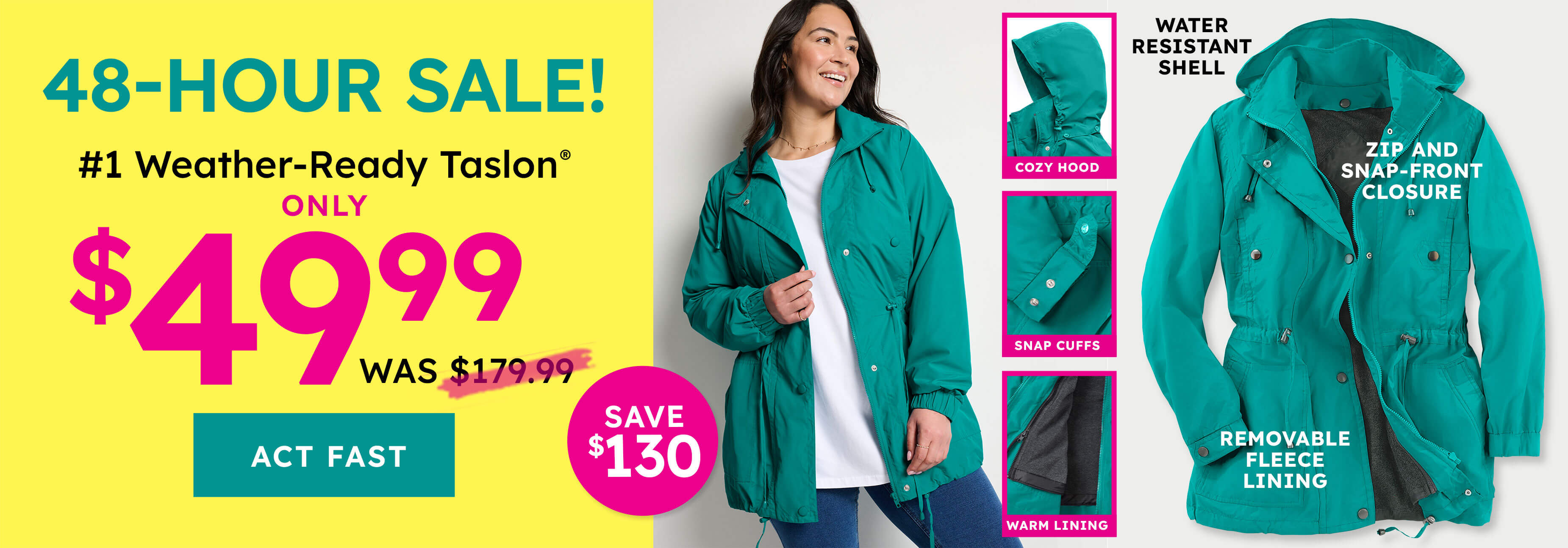 2 day Sale on Taslon shop Now