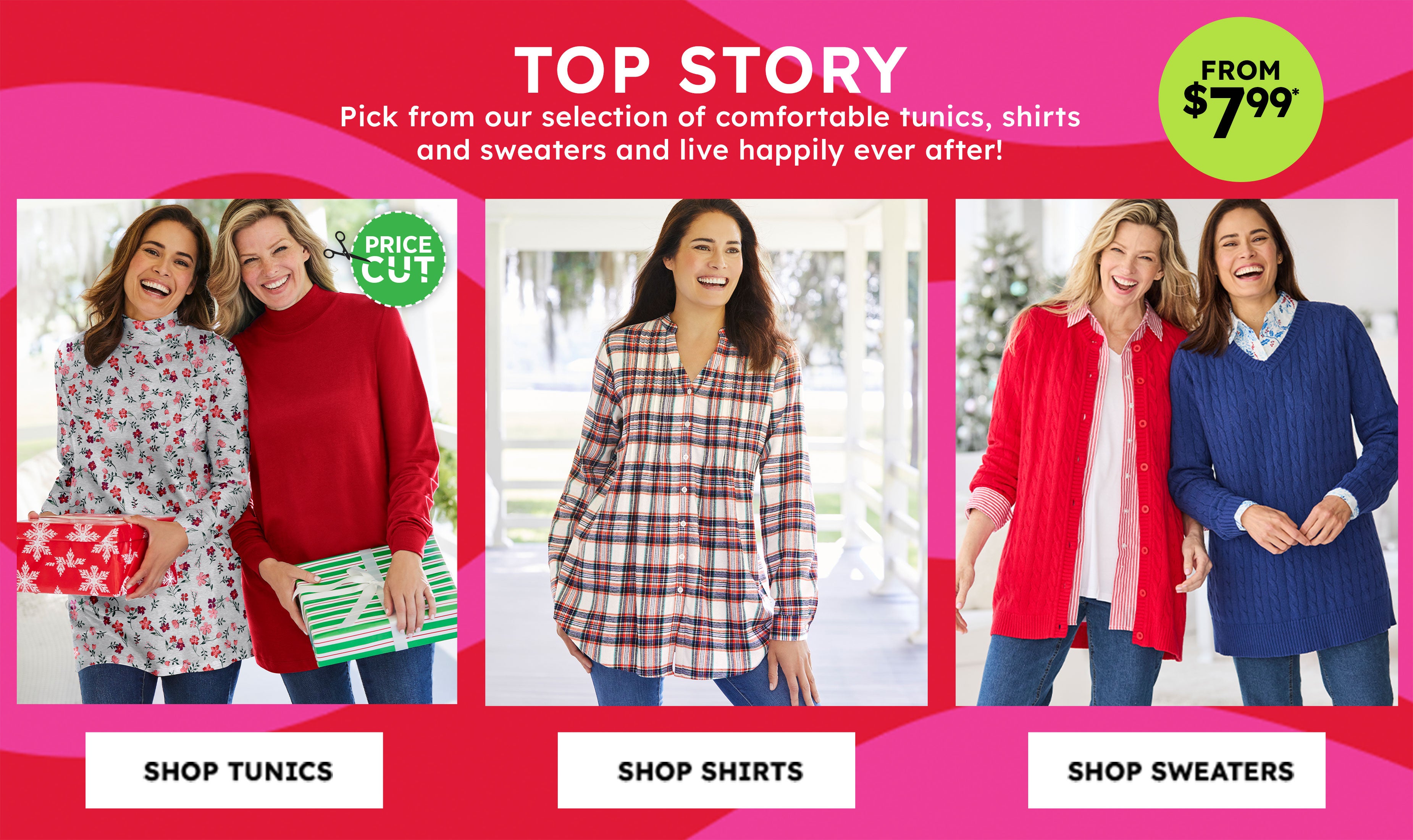 tops from $7.99 only shop the sale