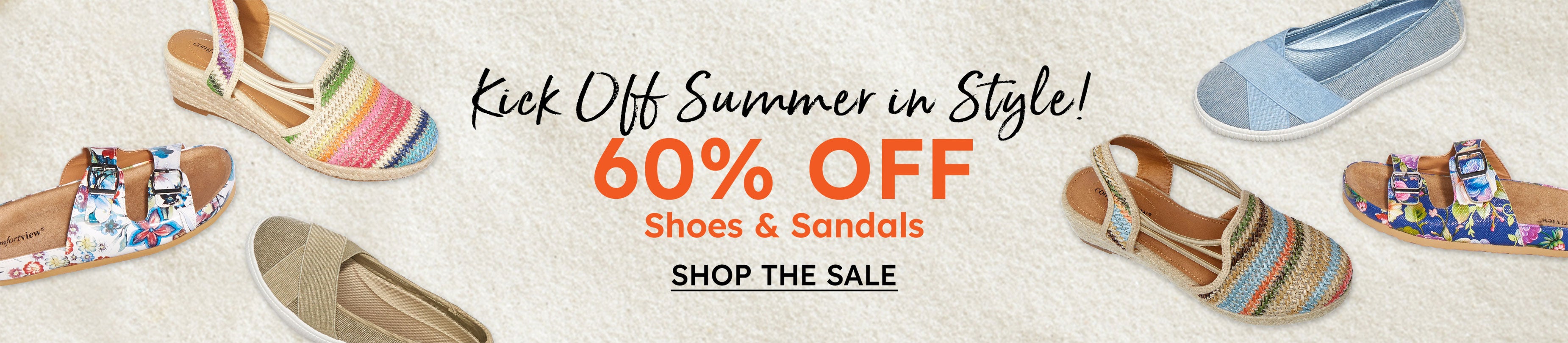 60% off shoes and sandals