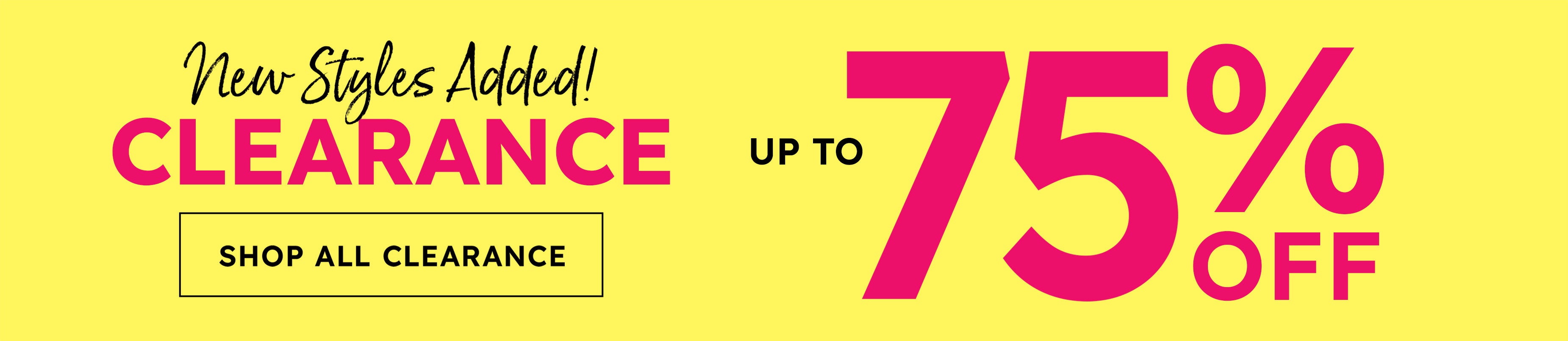 clearance sale shop NOW