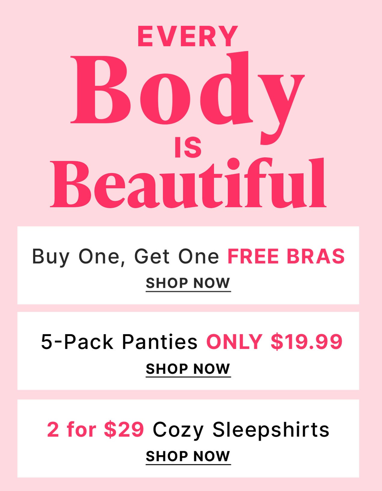 Intimates shop now