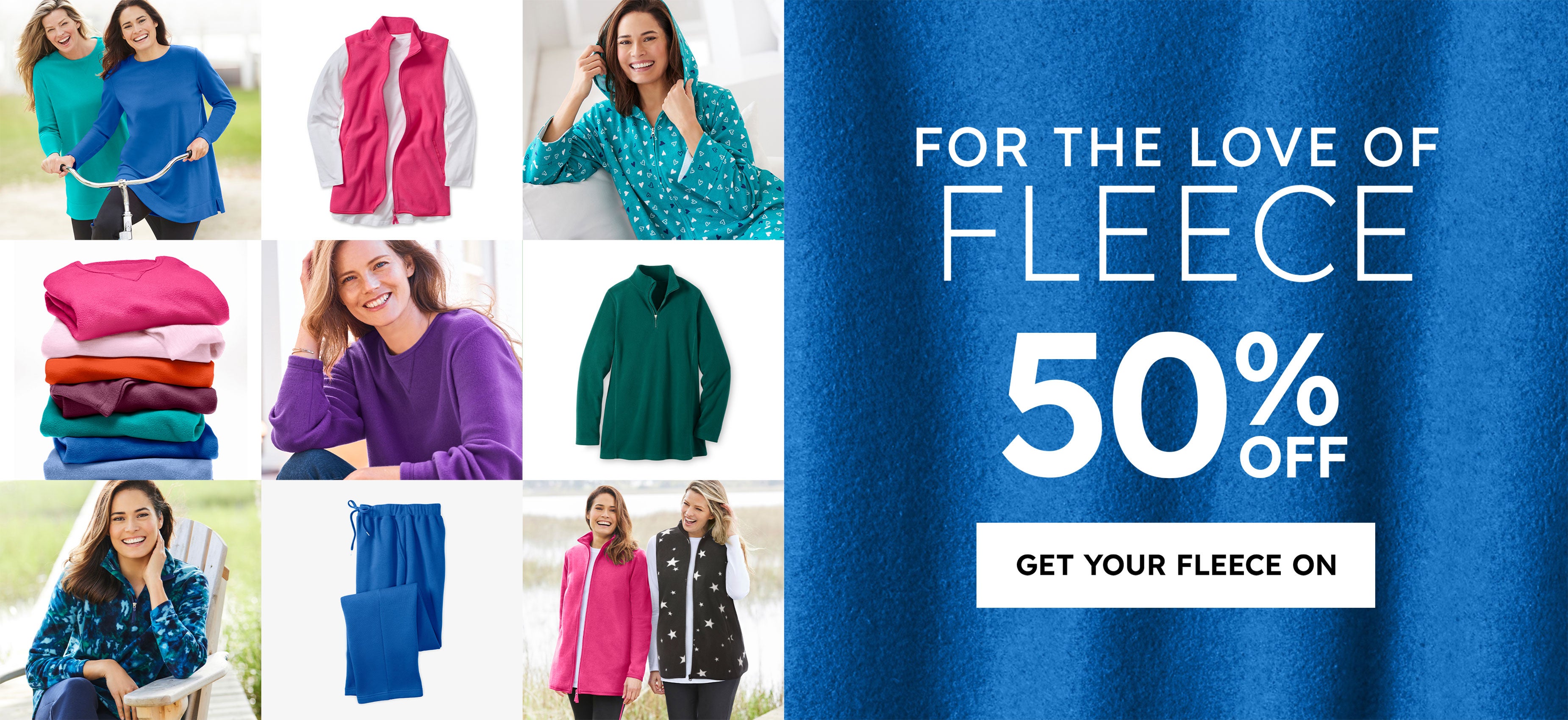 for the love of the fleece 50% off get your fleece on