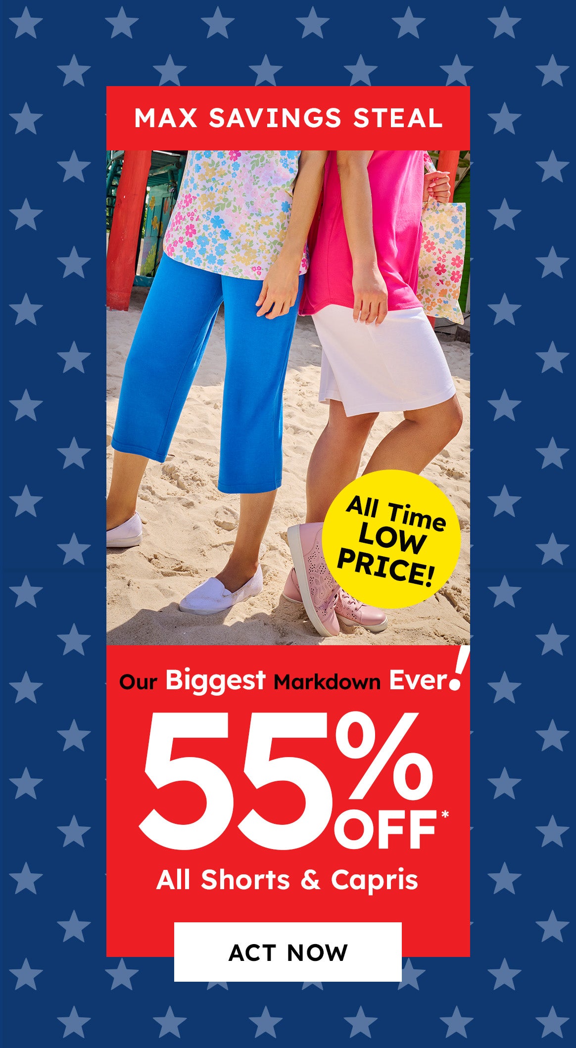 55% OFF SHORTS & CAPRIS shop now