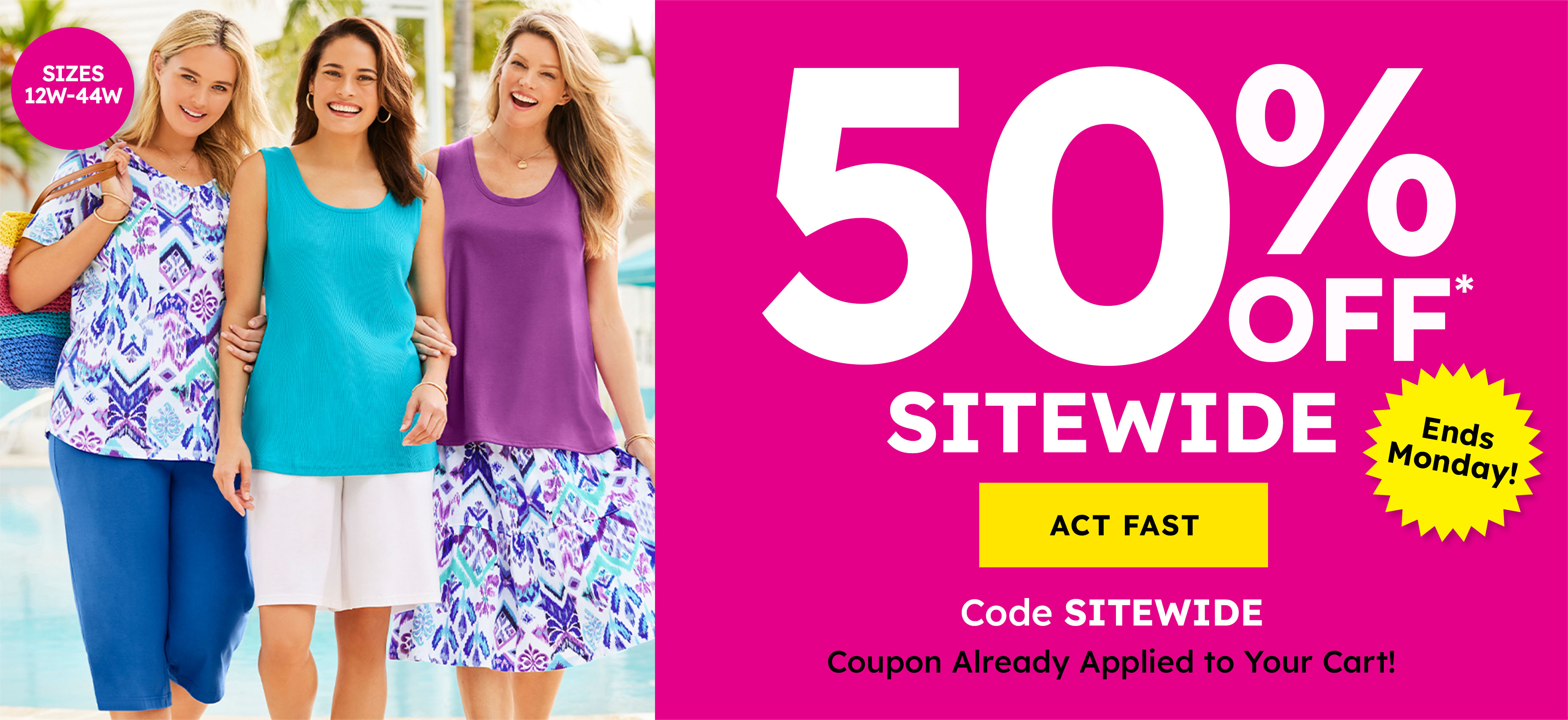 50% off sitewide, ends monday! act fast