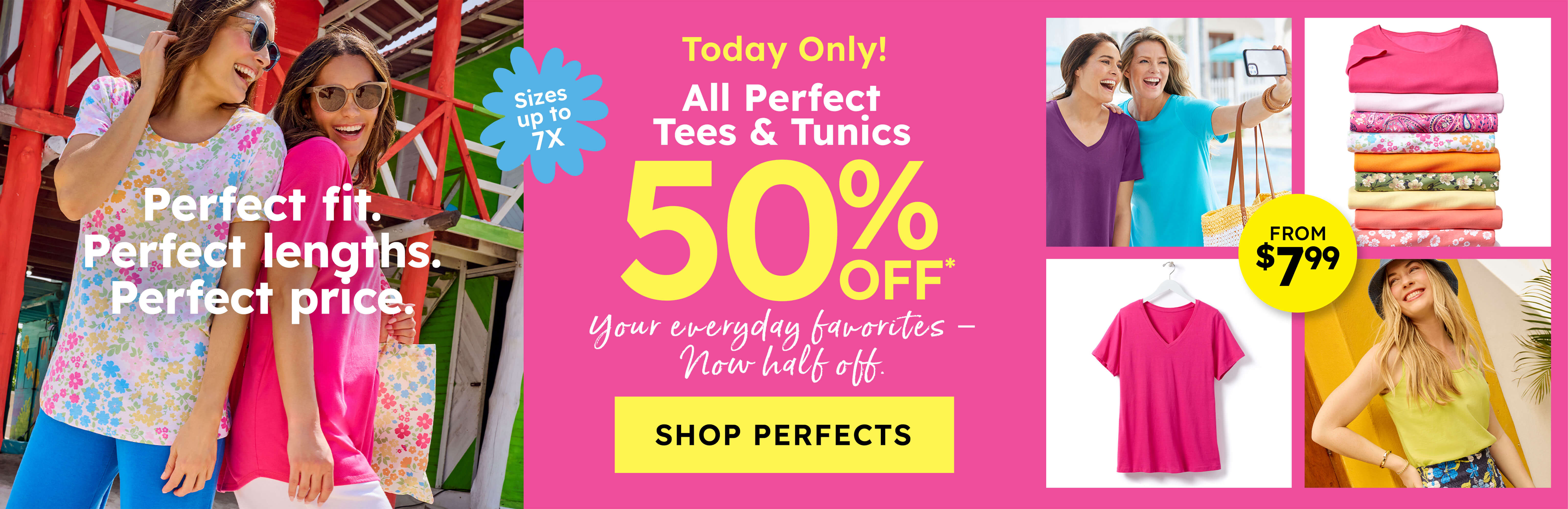 all perfect tees and tunics 50% off shop now