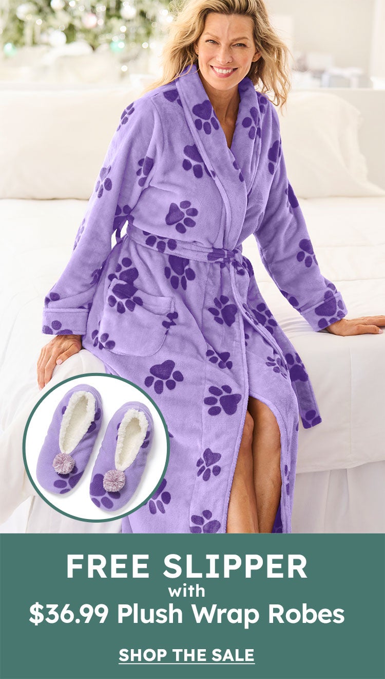 FREE SLIPPER WITH 26.99 FLANNEL PJ SETS SHOP NOW
