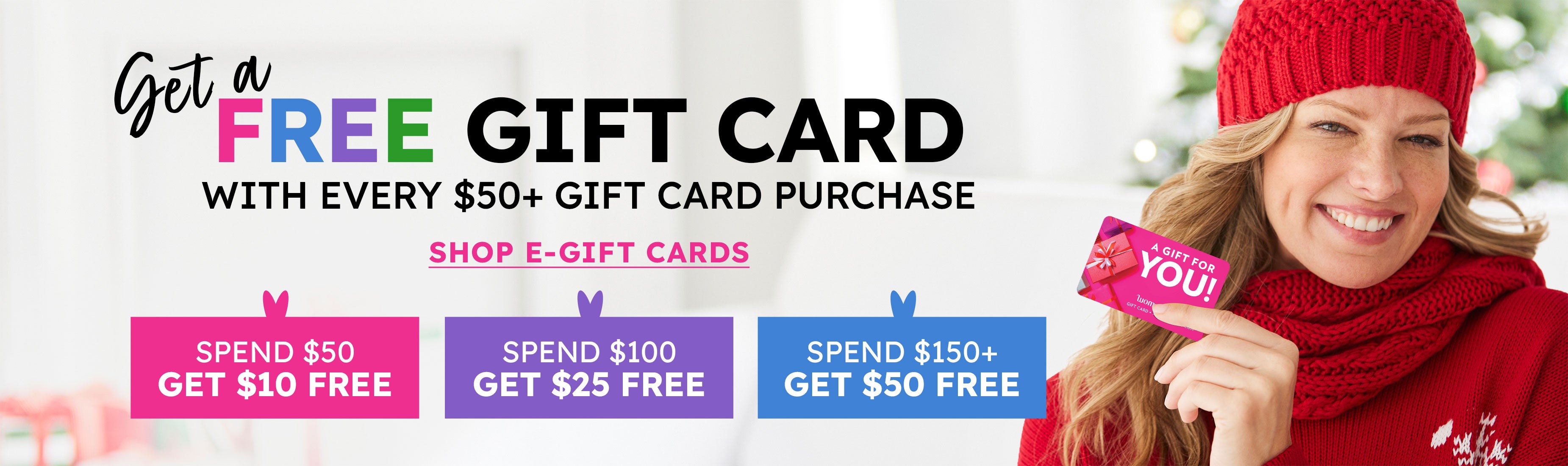 get a free gift card with your purchase, SHOP NOW