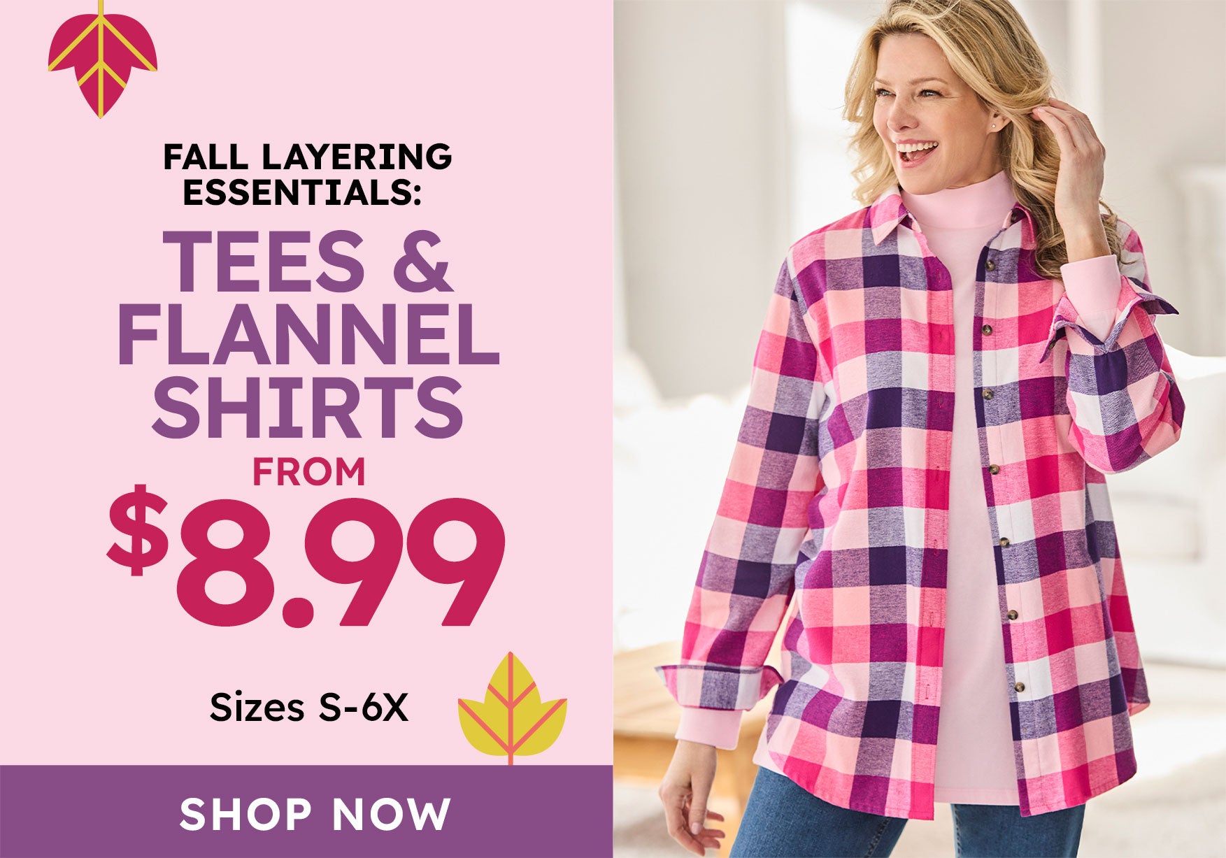 Shop $7.99 Tees & Flannel Shirts