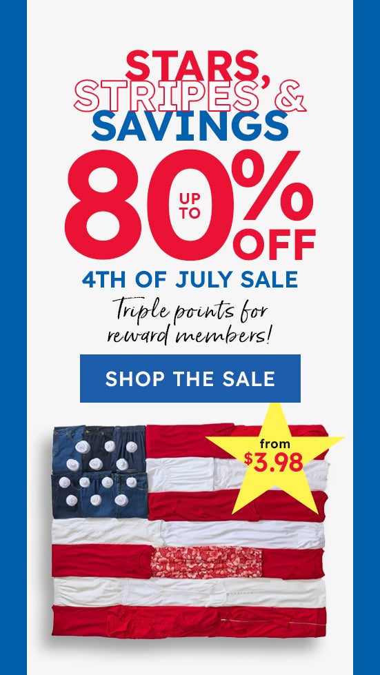 80% off 4th of July sale shop now