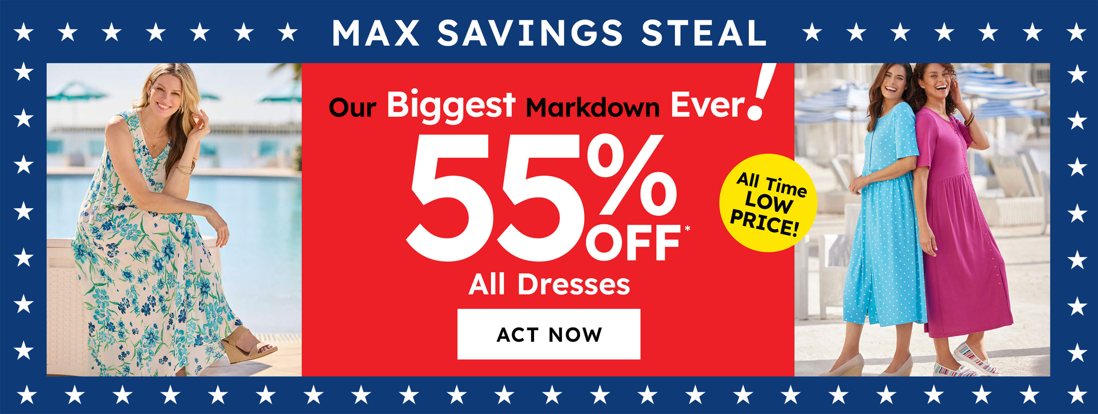 max steal sale 55% off on all dresses - Shop Now