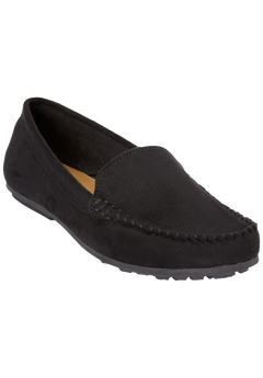 Milena Slip On Flat for Casual Weekend Wear, Black Woman Within