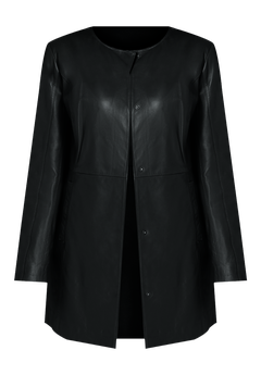 Plus Size Three-Quarter Leather Jacket, Black | Woman Within